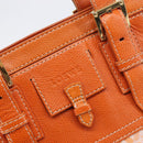 LOEWE anagram Tote Bag Canvas Orange Gold Tone Auth ep15720-17