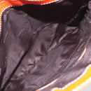 LOEWE anagram Tote Bag Canvas Orange Gold Tone Auth ep15720-11