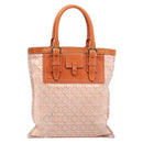 LOEWE anagram Tote Bag Canvas Orange Gold Tone Auth ep15720-13
