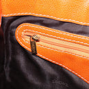 LOEWE anagram Tote Bag Canvas Orange Gold Tone Auth ep15720-21