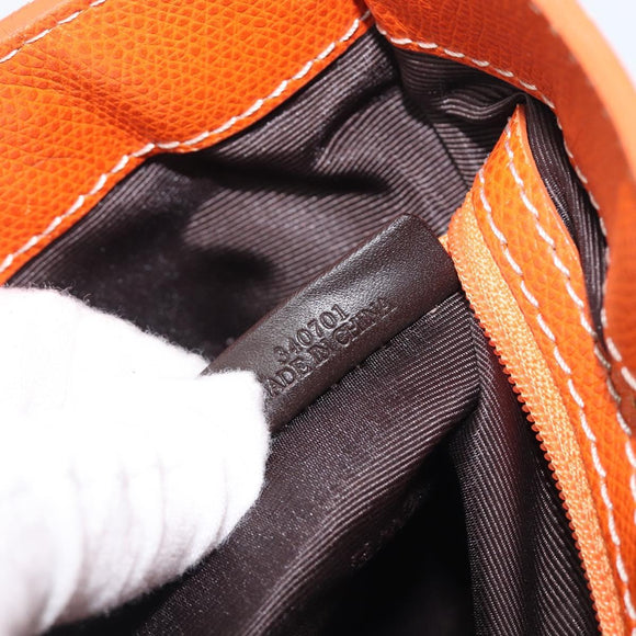 LOEWE anagram Tote Bag Canvas Orange Gold Tone Auth ep15720
