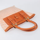 LOEWE anagram Tote Bag Canvas Orange Gold Tone Auth ep15720-6