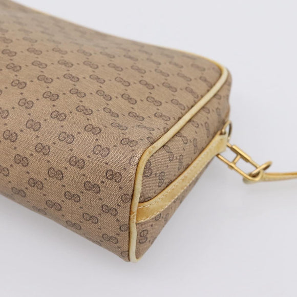 GUCCI Micro GG Shoulder Bag PVC Leather Beige Gold Tone 007 87 0012 Auth ep15721