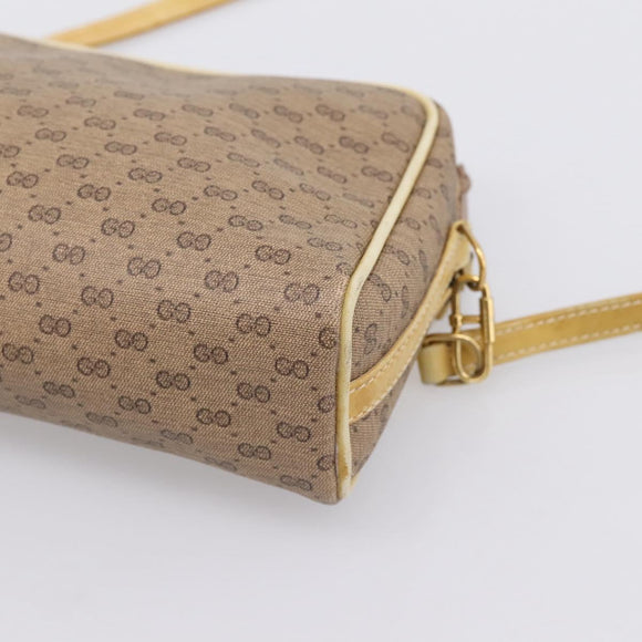 GUCCI Micro GG Shoulder Bag PVC Leather Beige Gold Tone 007 87 0012 Auth ep15721