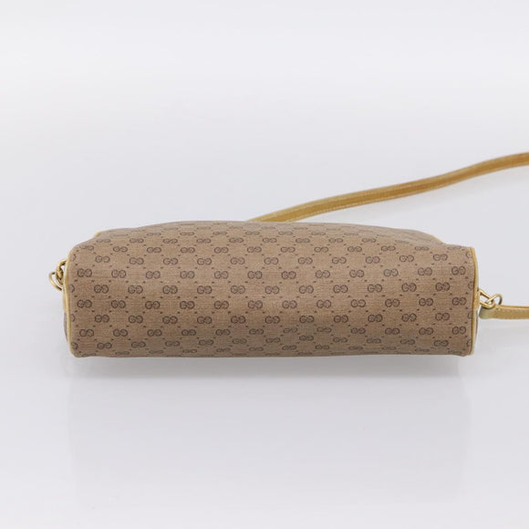GUCCI Micro GG Shoulder Bag PVC Leather Beige Gold Tone 007 87 0012 Auth ep15721
