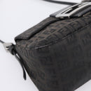 FENDI Zucchino Canvas Mamma Baguette Bag Black Silver 8BR180 Auth ep15723A-11
