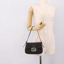 FENDI Zucchino Canvas Mamma Baguette Bag Black Silver 8BR180 Auth ep15723A-21