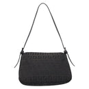 FENDI Zucchino Canvas Mamma Baguette Bag Black Silver 8BR180 Auth ep15723A-3