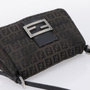 FENDI Zucchino Canvas Mamma Baguette Bag Black Silver 8BR180 Auth ep15723A-6