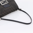 FENDI Zucchino Canvas Mamma Baguette Bag Black Silver 8BR180 Auth ep15723A-7