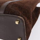 CELINE C Macadam Hand Bag Suede Brown Gold Tone Auth ep15724-15
