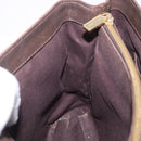 CELINE C Macadam Hand Bag Suede Brown Gold Tone Auth ep15724-21