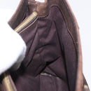 CELINE C Macadam Hand Bag Suede Brown Gold Tone Auth ep15724-22