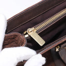 CELINE C Macadam Hand Bag Suede Brown Gold Tone Auth ep15724-23