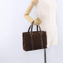 CELINE C Macadam Hand Bag Suede Brown Gold Tone Auth ep15724-26