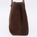 CELINE C Macadam Hand Bag Suede Brown Gold Tone Auth ep15724-4