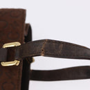 CELINE C Macadam Hand Bag Suede Brown Gold Tone Auth ep15724-8