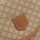 CELINE Macadam Shoulder Bag PVC Leather Beige Gold Tone Auth ep15726-14