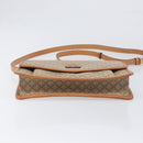 CELINE Macadam Shoulder Bag PVC Leather Beige Gold Tone Auth ep15726-9