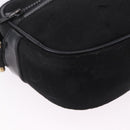 CELINE C Saluki Shoulder Bag Canvas Black Gold Tone Auth ep15727-9