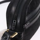 CELINE C Saluki Shoulder Bag Canvas Black Gold Tone Auth ep15727-10