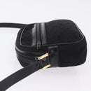 CELINE C Saluki Shoulder Bag Canvas Black Gold Tone Auth ep15727-4