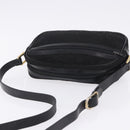 CELINE C Saluki Shoulder Bag Canvas Black Gold Tone Auth ep15727-6