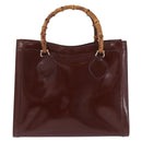 GUCCI Bamboo Hand Bag Patent Outlet Brown Gold Tone 002 8260 2853 Auth ep15729A-13