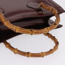 GUCCI Bamboo Hand Bag Patent Outlet Brown Gold Tone 002 8260 2853 Auth ep15729A-7