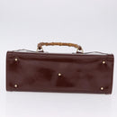 GUCCI Bamboo Hand Bag Patent Outlet Brown Gold Tone 002 8260 2853 Auth ep15729A-5