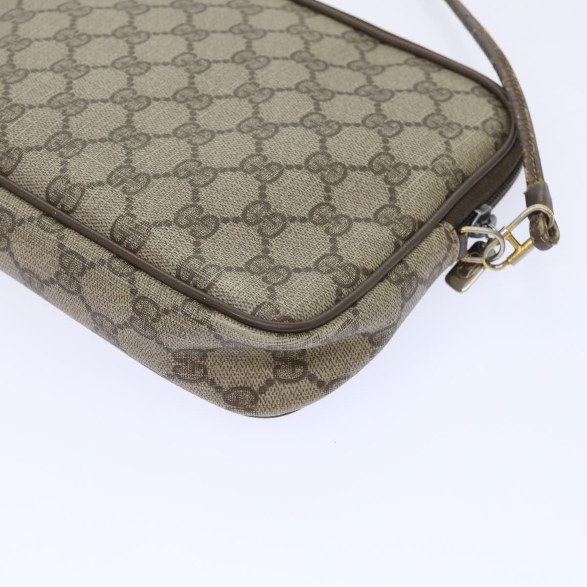 GUCCI GG Canvas Shoulder Bag PVC Leather Beige 97 02 068 Auth ep1573