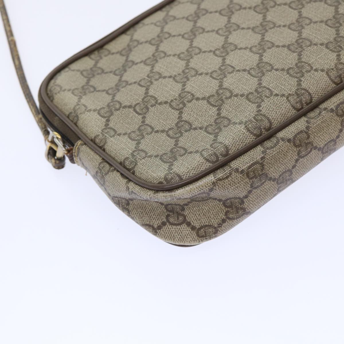 GUCCI GG Canvas Shoulder Bag PVC Leather Beige 97 02 068 Auth ep1573