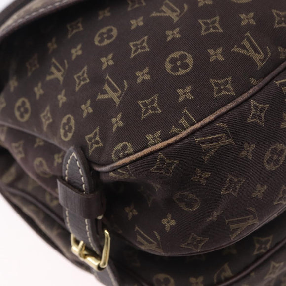 LOUIS VUITTON Monogram Mini Lin Saumur 30 Bag Brown Fuzan M95227 LV Auth ep15730