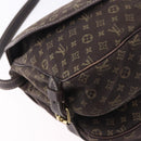 LOUIS VUITTON Monogram Mini Lin Saumur 30 Bag Brown Fuzan M95227 LV Auth ep15730-15