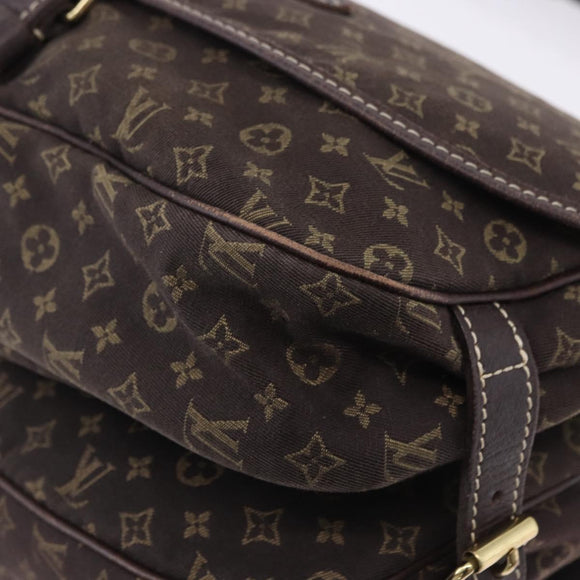LOUIS VUITTON Monogram Mini Lin Saumur 30 Bag Brown Fuzan M95227 LV Auth ep15730