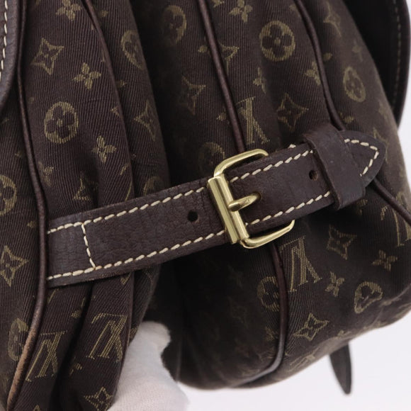 LOUIS VUITTON Monogram Mini Lin Saumur 30 Bag Brown Fuzan M95227 LV Auth ep15730
