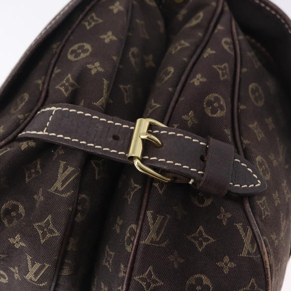 LOUIS VUITTON Monogram Mini Lin Saumur 30 Bag Brown Fuzan M95227 LV Auth ep15730