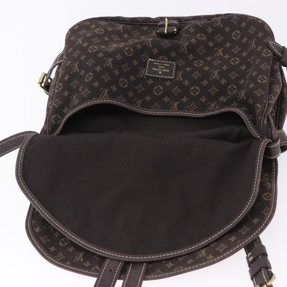 LOUIS VUITTON Monogram Mini Lin Saumur 30 Bag Brown Fuzan M95227 LV Auth ep15730