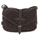 LOUIS VUITTON Monogram Mini Lin Saumur 30 Bag Brown Fuzan M95227 LV Auth ep15730-13