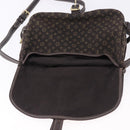 LOUIS VUITTON Monogram Mini Lin Saumur 30 Bag Brown Fuzan M95227 LV Auth ep15730-24