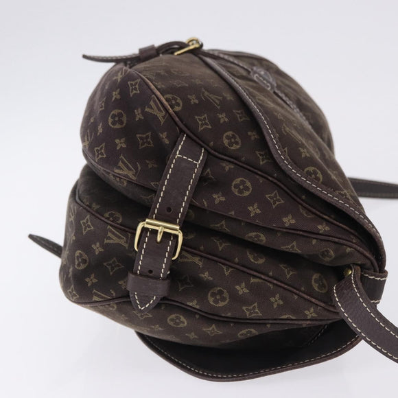 LOUIS VUITTON Monogram Mini Lin Saumur 30 Bag Brown Fuzan M95227 LV Auth ep15730