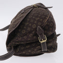 LOUIS VUITTON Monogram Mini Lin Saumur 30 Bag Brown Fuzan M95227 LV Auth ep15730-4