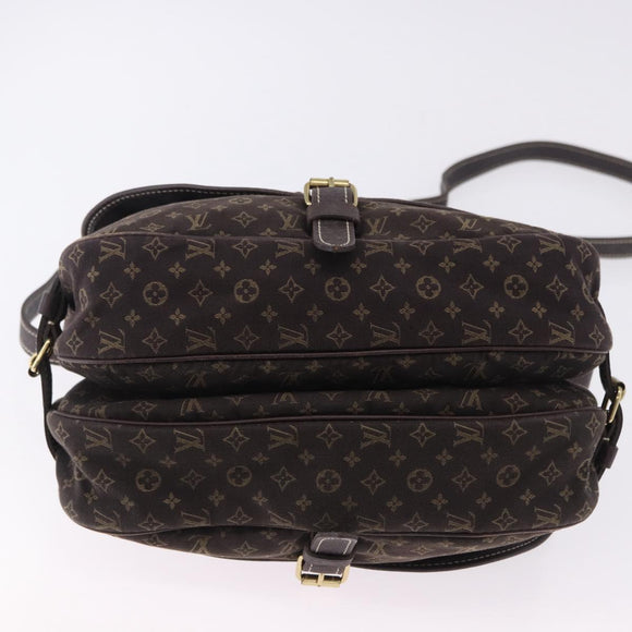 LOUIS VUITTON Monogram Mini Lin Saumur 30 Bag Brown Fuzan M95227 LV Auth ep15730