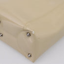Christian Dior Maris Pearl Hand Bag Patent 2way Beige Silver Auth ep15732-18