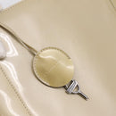 Christian Dior Maris Pearl Hand Bag Patent 2way Beige Silver Auth ep15732-9