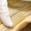 Christian Dior Maris Pearl Hand Bag Patent 2way Beige Silver Auth ep15732-12