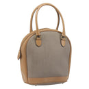 Christian Dior Trotter Hand Bag PVC Leather Beige Gold Tone Auth ep15735A-1