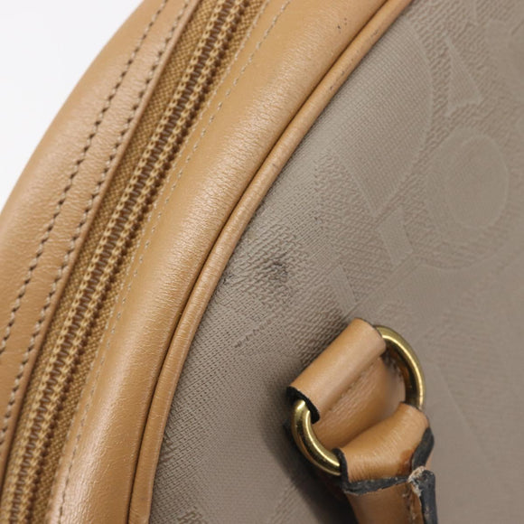 Christian Dior Trotter Hand Bag PVC Leather Beige Gold Tone Auth ep15735A