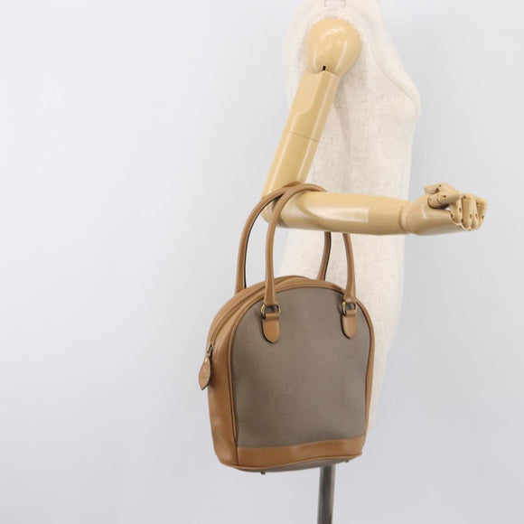 Christian Dior Trotter Hand Bag PVC Leather Beige Gold Tone Auth ep15735A