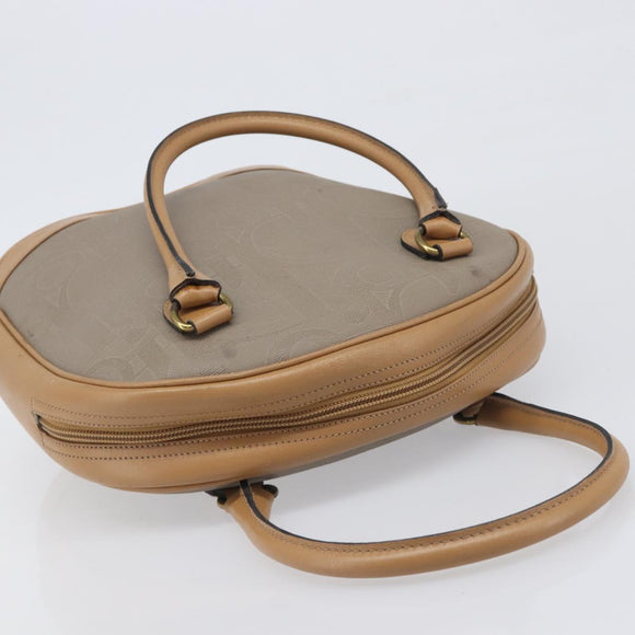 Christian Dior Trotter Hand Bag PVC Leather Beige Gold Tone Auth ep15735A